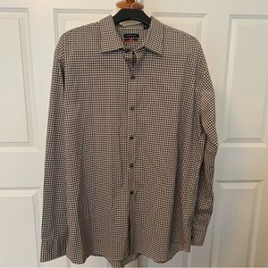 Van Heusen Men’s Slim Fit Black/White Checked Dress Shirt